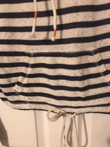 Arizona Jean Co Hoodie Sweater White W Speckled Colors &amp; Black Stripes Jrs Sz M - £13.22 GBP