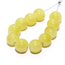 Natural Yellow Onyx Smooth Round Beads Briolette Loose Gemstone Making Jewelry - £5.93 GBP