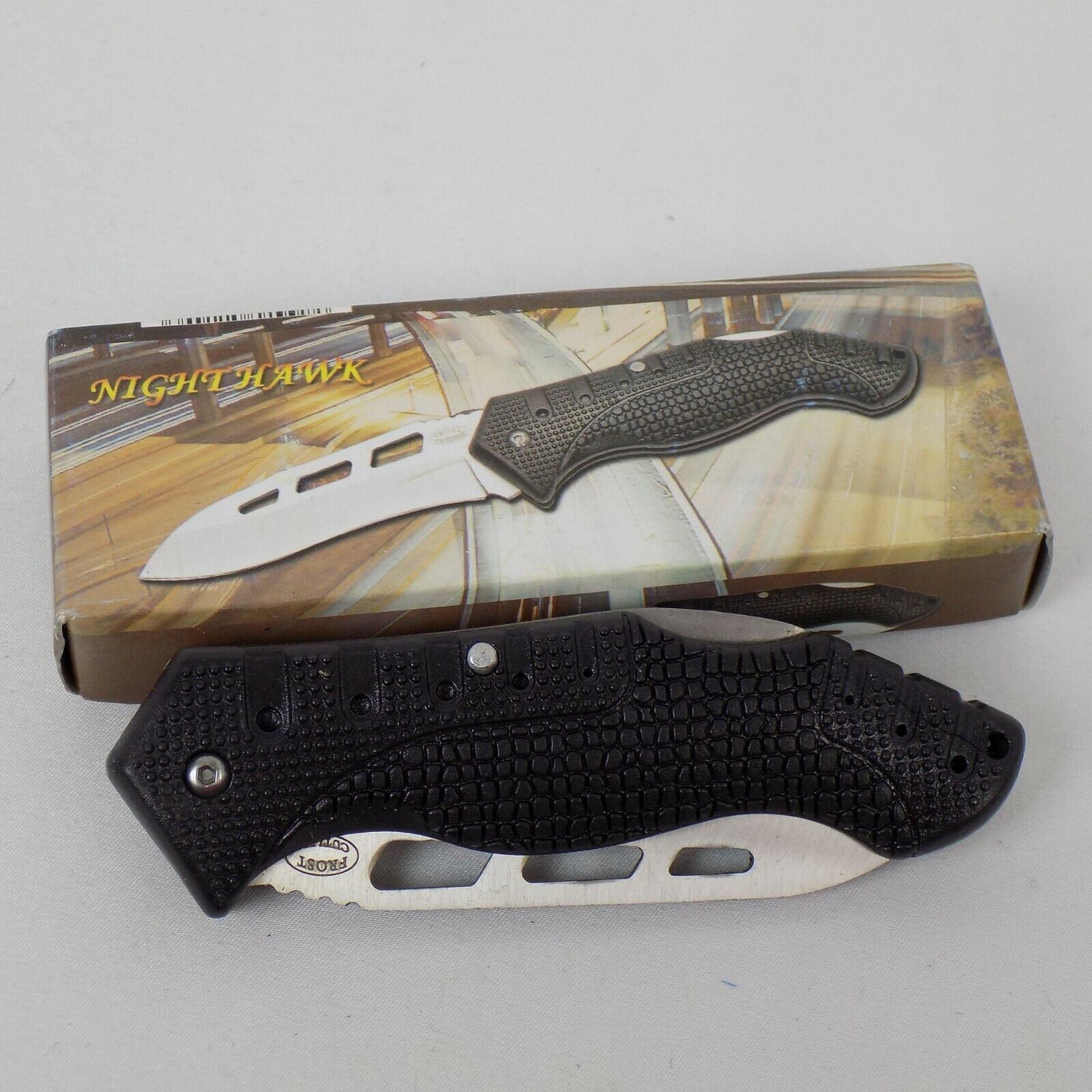 Nighthawk 4.5" Closed Backlock Knife Satin Blade Handle Clip Frost Cutlery - $3.00