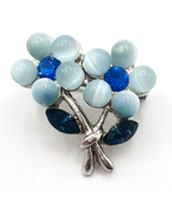 Vintage Blue Moon Glow Flower Tiny Scatter Pin Brooch - $11.88