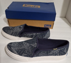 Keds Double Decker Canvas Women&#39;s Slip On Sneakers Shoe Navy Blue Sz 7.5 WF65713 - $36.86