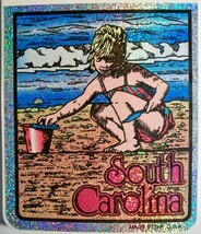 South Carolina State Vinyl Reflective Souvenir Decal with Glitter - $2.21