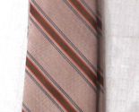 Prince Consort Golden Clasp Mens Tie 100% Polyester Brown Red Black Stripe - $19.79