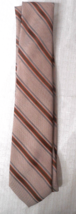 Prince Consort Golden Clasp Mens Tie 100% Polyester Brown Red Black Stripe - £15.54 GBP