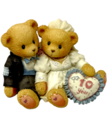 Cherished Teddies Decade Of Teddy Bear Love 10th Anniversary Double Figu... - $10.99
