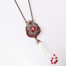 Luxury Tassel Necklace For Women Fashion Antique Gold Ethnic Jewelry Wholesale D - £6.76 GBP