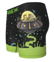 SWAG Rick &amp; Morty UFO Spaceship Solar Satin Weaved Band Pouch Front Boxers Mn&#39;s - £14.38 GBP