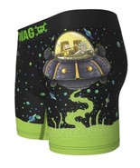 SWAG Rick &amp; Morty UFO Spaceship Solar Satin Weaved Band Pouch Front Boxe... - $17.99