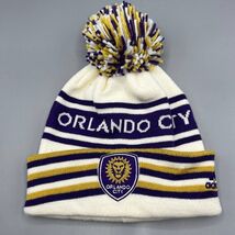 Orlando City Hat Men Beige Adidas MLS Cuffed Beanie Pom Pom Cap New Adult - $18.05 CAD