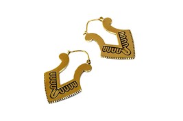 Traditional Mexican Earrings, Gold Aztec Earrings, Spear Head Earrings - £15.15 GBP