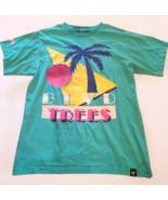 90s style BLVD Supply Teal Palm Tree Shirt with Desert Camo M Color block - £14.14 GBP