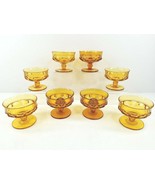 Indiana Colony Glass Amber Kings Crown (6) Footed Sherbet Cup (2) Candle... - £38.58 GBP