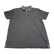 Guess Polo Shirt Men&#39;s XL Gray Cotton Short Sleeve Performance Chest Zip... - $16.44