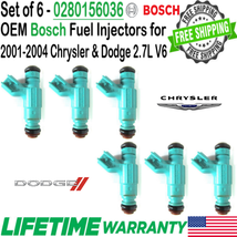 Bosch x6 Genuine Fuel Injectors For 2001-2004 Dodge Chrysler 2.7L V6 #0280156036 - £75.17 GBP