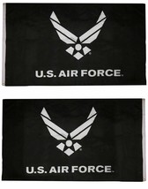 3x5 Airforce Wings Black Flag Banner Air Force Black Flag Grommets DOUBLE SIDED  - £6.20 GBP