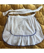 VTG Hostess Cocktail Waist Apron Sheer White Blue Dotted 1950s 60s Mid C... - $20.50 CAD
