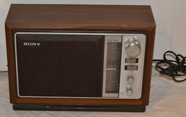 Vintage Sony ICF-9740W 2-Band AM/FM Radio Simulated Wood Cabinet  - $70.11