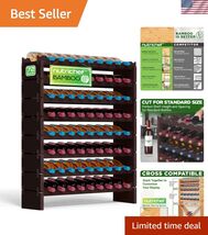 8-Tier Bamboo Wine Rack – Holds 72 Bottles, No Tools Needed, Classic Design - $228.67