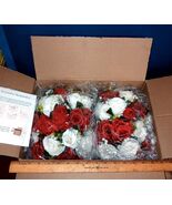 2 Pack Red White roses Flower floral Centerpiece - Wedding Table Decorat... - $19.80