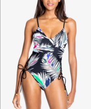 Nwt Rachel Roy BLACK/MULTI Side-Laced One-Piece Swimsuit, Us Small $107 - £42.63 GBP