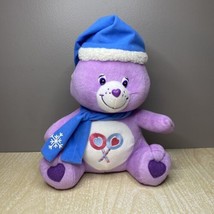 VHTF Rare Care Bear Share Bear Sitting with Blue Hat Blue Scarf w/Snowflake - £36.67 GBP