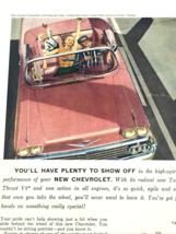 Original 1958 Chevrolet impala Convertible Turbo Thrust V-8 &Airplane Print Ad - $10.47