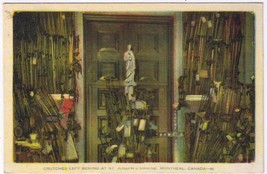 Quebec Postcard Montreal Crutches Left At St Joseph&#39;s Shrine 1944 - £3.89 GBP