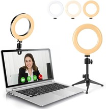 MVideo Conference Lighting Kits, 6” LED Selfie Ring Light with Tripod Stand - £15.14 GBP