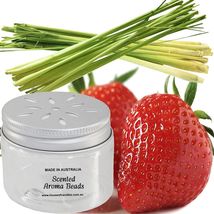 Strawberry Lemongrass Scented Aroma Beads Room/Car Air Freshener - £22.02 GBP+