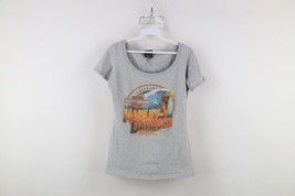 Y2K Harley Davidson Womens Large Spell Out Eagle Lightning Bolt T-Shirt Gray - £38.20 GBP