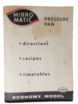 VTG Mirro-Matic Pressure Pan Economy Model Instructions &amp; Recipes 1961 - $11.30