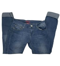 GoGo Star Ankle Stretch Jeans Cuffed Blue Size 7 - £14.02 GBP