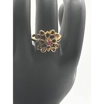Vintage 925 Gold Plated Sterling Silver Ruby Ring Size 8 - $36.43