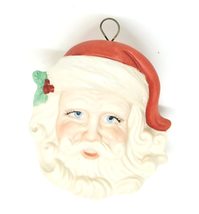 Hand Painted Ceramic Santa Ornament - 3 Inches (A) - $20.00