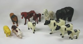 Assorted Farm Yard Zoo Animal Plastic Figurine Toys Preschool Pretend Play 11 pc - £11.98 GBP
