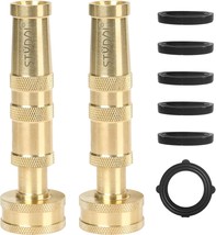 Styddi Heavy Duty Brass Adjustable Hose Nozzle, 4&quot; High Pressure Solid, 2 Pack - $33.48