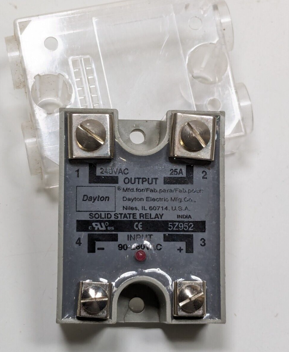 Dayton 5Z952 Solid State Relay 240VAC  25A   50/60Hz  90-280 VAC - $19.79