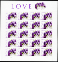 USPS LOVE 44 STAMP SHEET OF 20 44 CENTS Stamp Sheet - £9.82 GBP