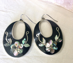 Three Abalone and Alpaca Silver Ear Ring Sets, Made to Pass - £40.21 GBP