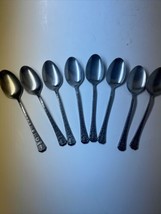 8 Interpur Stainless Florenz 8 Petal Flower 4 Dinner Oval Soup Spoons 7 ... - £17.65 GBP