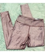 Tek Gear High Waist Athletic Leggings Size Medium Red Shimmer Workout Wo... - €25,79 EUR