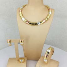 Fine Jewelry Three Tones Necklace Elegant Jewelry for Women FHK12997 - £73.41 GBP