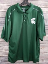 Michigan State Spartans Men Polo Shirt MSU size L Green Pro Edge NCAA - £7.96 GBP