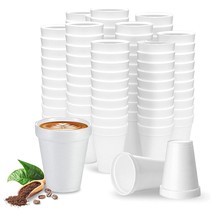 8 Oz Disposable Foam Cups (100 Pack), White Foam Cup Insulates Hot &amp; Col... - £27.14 GBP