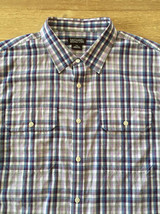 MICHAEL Michael Kors Mens XXL Long Sleeve Button Up Shirt Purple Plaid P... - $19.20
