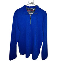 Robert Graham ADRIFT Quarter Zip Pullover Men&#39;s Blue Sweater Large Class... - $34.82