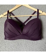 Victoria Secret Bikini Top 34DD Purple Push Up Padded Multiway Ruched Sw... - $28.30