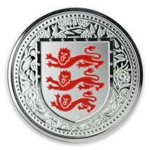 1 Oz Silver Coin 2018 Gibraltar £2 Royal Arms of England Color Proof - Red - £119.35 GBP