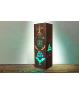 Norse Mythology Lamp | Odin's Thorn Ravens Yggdrasil Tree Vegvisir Symbol Runes - $39.80