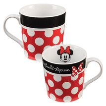 Walt Disney Classic Minnie Mouse 12 oz White Red &amp; Black Ceramic Mug NEW... - $11.64